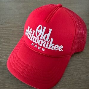Old Milwaukee Red Trucker Hat